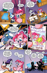 Size: 900x1384 | Tagged: safe, artist:andy price, idw, official comic, pinkie pie, rarity, earth pony, pony, unicorn, g4, spoiler:comic, spoiler:comic42, comic, duo, female, magic, mare, marker, nekkid, preview, speech bubble, telekinesis, we don't normally wear clothes