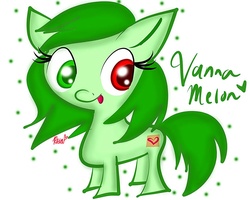 Size: 1083x867 | Tagged: safe, artist:rosabird5673, oc, oc only, oc:vanna melon, pony, heterochromia, solo, tongue out