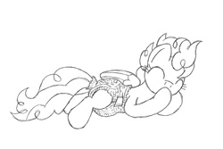 Size: 1200x800 | Tagged: safe, artist:datspaniard, high winds, pegasus, pony, g4, newbie dash, adult foal, diaper, female, hoof in mouth, hoof sucking, monochrome, non-baby in diaper, poofy diaper, solo