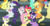 Size: 1049x542 | Tagged: safe, screencap, alula, apple bloom, applejack, carrot top, fluttershy, golden harvest, goldengrape, pluto, rarity, sir colton vines iii, sweetie belle, twilight sparkle, alicorn, earth pony, pegasus, pony, unicorn, g4, newbie dash, cutie mark, discovery family logo, faic, female, filly, hat, holding hooves, male, mare, stallion, the cmc's cutie marks, twilight sparkle (alicorn)