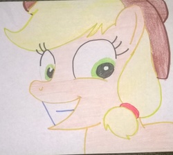 Size: 1425x1274 | Tagged: safe, artist:toyminator900, applejack, g4, faic, female, smiling, solo, traditional art