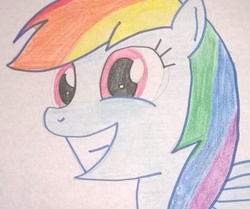 Size: 1508x1258 | Tagged: safe, artist:toyminator900, rainbow dash, g4, faic, female, smiling, solo, traditional art