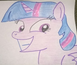 Size: 1801x1527 | Tagged: safe, artist:toyminator900, twilight sparkle, alicorn, pony, g4, faic, female, mare, smiling, solo, traditional art, twilight sparkle (alicorn)