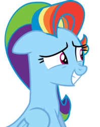 Size: 3539x4475 | Tagged: safe, artist:masem, artist:x-saltedfish, rainbow dash, starlight glimmer, g4, alternate hairstyle, female, high res, simple background, smiling, solo, transparent background, vector, worried