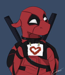 Size: 800x918 | Tagged: safe, artist:rutkotka, pony, crossover, cute, deadpool, fun, funny, handsome, ponified