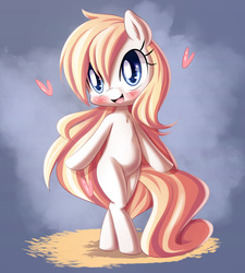 Size: 1714x1901 | Tagged: safe, artist:aryanne, oc, oc only, oc:aryanne, earth pony, pony, anime, aryan, aryan pony, aryanbetes, bipedal, blank flank, blushing, chest fluff, cute, female, filly, happy, heart, nazipone, solo, starry eyes, walking, wingding eyes