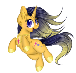 Size: 1024x981 | Tagged: safe, artist:pvrii, oc, oc only, pony, unicorn, earring, female, happy, mare, offspring, parent:flash sentry, parent:twilight sparkle, parents:flashlight, piercing, simple background, solo, transparent background