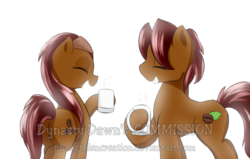 Size: 1024x651 | Tagged: safe, artist:phuocthiencreation, oc, oc only, oc:dark roast, oc:long black, coffee, coffee mug, watermark