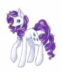 Size: 1736x2053 | Tagged: safe, artist:schizoidtomii, rarity, g4, female, simple background, solo, traditional art