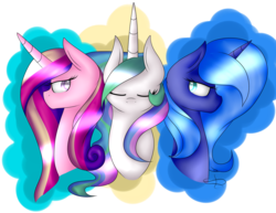 Size: 3642x2817 | Tagged: safe, artist:0darky0, princess cadance, princess celestia, princess luna, g4, alicorn triarchy, high res, royal sisters