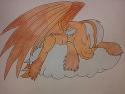 Size: 1200x900 | Tagged: safe, artist:enter24, oc, oc only, oc:steel wing, sleeping, solo, traditional art