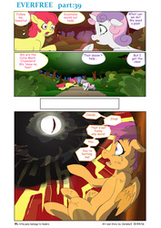 Size: 5784x8176 | Tagged: safe, artist:jeremy3, apple bloom, scootaloo, sweetie belle, earth pony, pony, comic:everfree, g4, absurd resolution, comic, crying, cutie mark crusaders, tears of fear