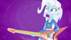 Size: 1920x1080 | Tagged: safe, screencap, trixie, equestria girls, g4, guitar centered, my little pony equestria girls: rainbow rocks, electric guitar, female, flying v, guitar, musical instrument, solo