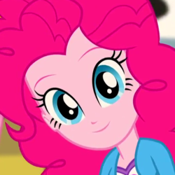 Size: 400x400 | Tagged: safe, screencap, pinkie pie, equestria girls, g4, my little pony equestria girls: rainbow rocks, cropped, cute, diapinkes, female, happy, smiling, solo