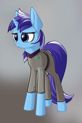 Size: 600x900 | Tagged: safe, artist:styroponyworks, minuette, pony, unicorn, g4, clothes, female, solo, uniform