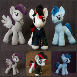 Size: 1200x1200 | Tagged: safe, artist:valmiiki, oc, oc only, oc:blackjack, oc:morning glory (project horizons), oc:p-21, fallout equestria, fallout equestria: project horizons, irl, photo, plushie