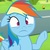 Size: 645x645 | Tagged: safe, screencap, rainbow dash, g4, my little pony: friendship is magic, newbie dash, avatar, female, solo