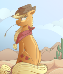 Size: 1000x1167 | Tagged: safe, artist:crponies, applejack, g4, bandana, female, solo