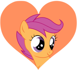 Size: 645x585 | Tagged: safe, artist:slb94, scootaloo, g4, bust, female, heart, portrait, solo