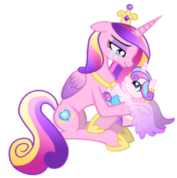 Size: 1599x1603 | Tagged: safe, artist:rose-beuty, princess cadance, princess flurry heart, alicorn, pony, g4, 2016, child, crown, crying, cute, daughter, duo, duo female, female, floppy ears, hoof shoes, hug, jewelry, mama cadence, mare, mother, mother and child, mother and daughter, mother's day, regalia, simple background, tears of joy, tiara, transparent background