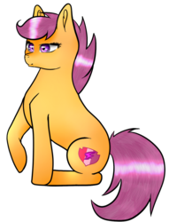 Size: 938x1230 | Tagged: safe, artist:semmelkrieger, scootaloo, g4, cutie mark, female, simple background, solo, the cmc's cutie marks, transparent background, wingless