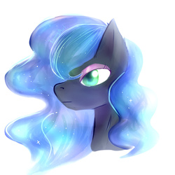 Size: 1280x1280 | Tagged: safe, artist:konnyart, princess luna, g4, bust, colored pupils, female, portrait, solo