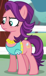 Size: 378x626 | Tagged: safe, screencap, spoiled rich, earth pony, pony, crusaders of the lost mark, g4, clothes, cropped, female, mare, shirt, solo