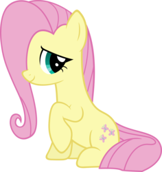 Size: 5666x6000 | Tagged: safe, artist:slb94, fluttershy, earth pony, pony, g4, absurd resolution, cute, earth pony fluttershy, female, hair over one eye, race swap, shyabetes, simple background, sitting, solo, transparent background, vector, wingless