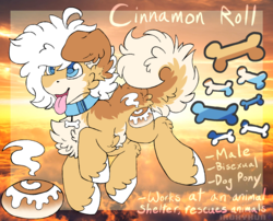 Size: 2014x1627 | Tagged: safe, artist:php166, oc, oc only, oc:cinnamon roll, pegasus, pony, collar, cutie mark, male, reference sheet, stallion, wings