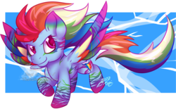 Size: 1024x636 | Tagged: safe, artist:dogi-crimson, rainbow dash, g4, chibi, female, rainbow power, rainbow power rainbow dash, solo