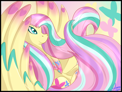 Size: 1024x773 | Tagged: safe, artist:owlheart48, fluttershy, g4, female, rainbow power, solo