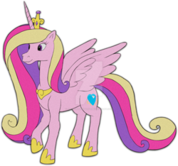 Size: 1024x957 | Tagged: safe, artist:colossalstinker, princess cadance, g1, g4, female, g4 to g1, generation leap, simple background, solo, transparent background, watermark