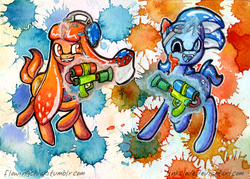 Size: 1024x732 | Tagged: safe, artist:linkslove, goggles, nintendo, ponified, splatoon