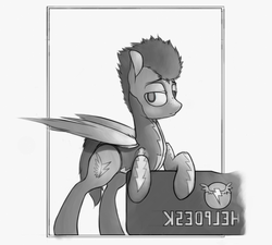 Size: 1100x988 | Tagged: safe, oc, oc only, looking at you, monochrome, solo, wonderbolts, wonderbolts uniform