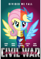 Size: 1280x1830 | Tagged: safe, artist:agentkirin, fluttershy, rainbow dash, g4, captain america: civil war, movie poster, parody, watermark