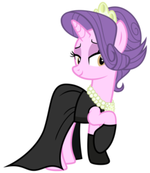 Size: 1024x1182 | Tagged: safe, artist:blah23z, rarity, suri polomare, g4, alternate hairstyle, audrey hepburn, breakfast at tiffany's, clothes, cute, dress, evening gloves, fancy, female, gloves, holly golightly, necklace, palette swap, solo