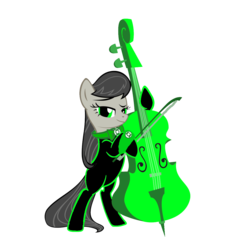 Size: 1152x1152 | Tagged: safe, artist:gurugrendo, artist:motownwarrior01, octavia melody, g4, cello, crossover, dc comics, female, green lantern, green lantern (comic), green lantern corps, green lantern ring, lantern corps, musical instrument, simple background, solo, transparent background, wristband