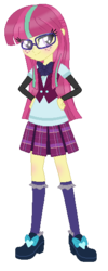 Size: 231x578 | Tagged: safe, artist:s-haii, sour sweet, equestria girls, g4, my little pony equestria girls: friendship games, alternate clothes, alternate hairstyle, alternate universe, blushing, clothes, crystal prep academy uniform, female, glasses, loose hair, school uniform, solo
