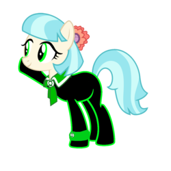 Size: 1152x1152 | Tagged: safe, artist:jeatz-axl, artist:motownwarrior01, coco pommel, g4, dc comics, female, green lantern, green lantern (comic), green lantern corps, simple background, solo, transparent background, wristband