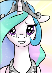 Size: 987x1378 | Tagged: safe, artist:pencils, princess celestia, g4, bust, cute, cutelestia, female, portrait, smiling, solo