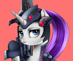 Size: 779x645 | Tagged: safe, artist:supermare, edit, rarity, g4, crossover, face, female, icon, overwatch, ponytail, rarimaker, sniper, solo, widowmaker