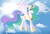 Size: 3000x2014 | Tagged: safe, artist:vird-gi, princess celestia, alicorn, pony, g4, cloud, female, flying, sky, solo, spread wings