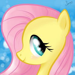 Size: 3000x3000 | Tagged: safe, artist:vird-gi, fluttershy, pony, g4, blushing, bust, cute, female, portrait, shyabetes, solo