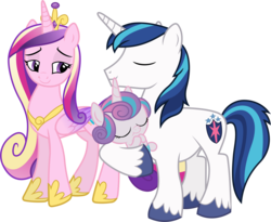 Size: 5920x4850 | Tagged: safe, artist:90sigma, princess cadance, princess flurry heart, shining armor, g4, .svg available, absurd resolution, eyes closed, family, simple background, smiling, transparent background, vector