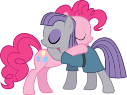 Size: 5930x4470 | Tagged: safe, artist:90sigma, maud pie, pinkie pie, g4, .svg available, absurd resolution, eyes closed, hug, simple background, smiling, transparent background, vector