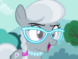 Size: 800x600 | Tagged: safe, screencap, silver spoon, g4, twilight time, female, filly, glasses, open mouth, solo, textless