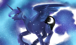 Size: 1250x750 | Tagged: safe, artist:kiruru2592, princess luna, pony, g4, ethereal mane, female, solo