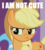 Size: 536x594 | Tagged: safe, edit, edited screencap, screencap, applejack, applejack's "day" off, g4, my little pony: friendship is magic, blatant lies, caption, cute, denial, i'm not cute, image macro, jackabetes, meme, pouting, tsundere, tsunjack