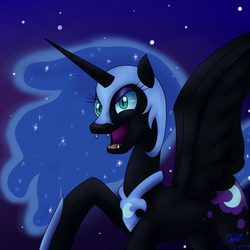 Size: 1500x1500 | Tagged: safe, artist:liathewolfhuman, nightmare moon, g4, female, solo