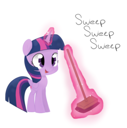 Size: 1024x1031 | Tagged: safe, artist:lazymunchlax, twilight sparkle, alicorn, pony, g4, the saddle row review, broom, female, magic, simple background, solo, sweeping, sweepsweepsweep, telekinesis, transparent background, twilight sparkle (alicorn), twilight sweeple